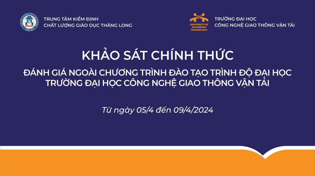 Khảo sát chính thức Đánh giá ngoài chương trình đào tạo trình độ đại học UTT