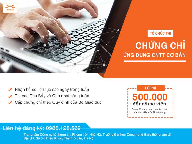 Tuyển sinh thi chứng chỉ Ứng dụng Công nghệ thông tin cơ bản