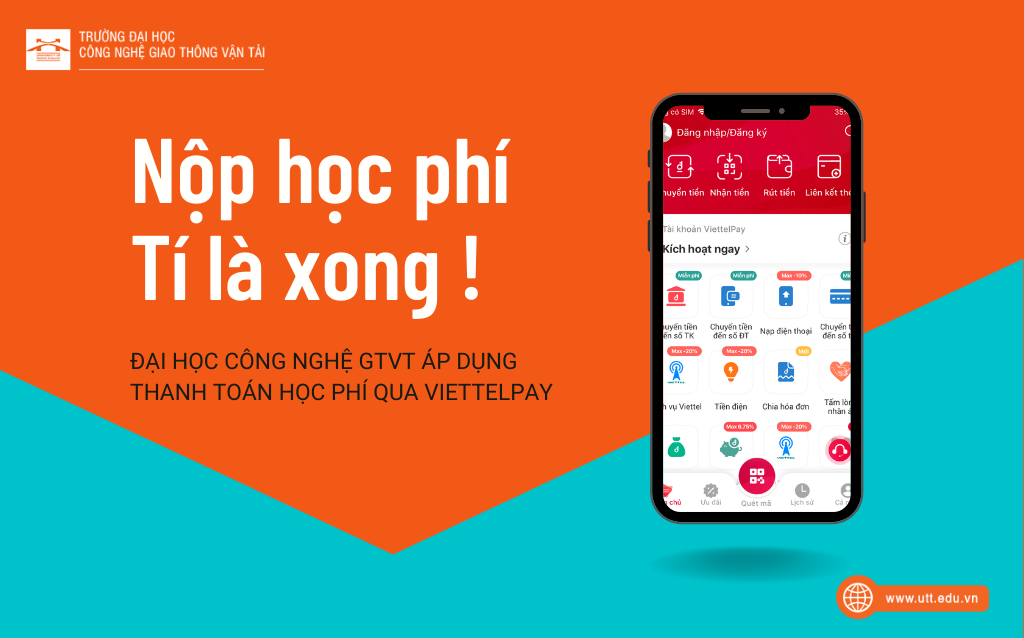Trường ĐH Công nghệ GTVT áp dụng thanh toán học phí qua ViettelPay