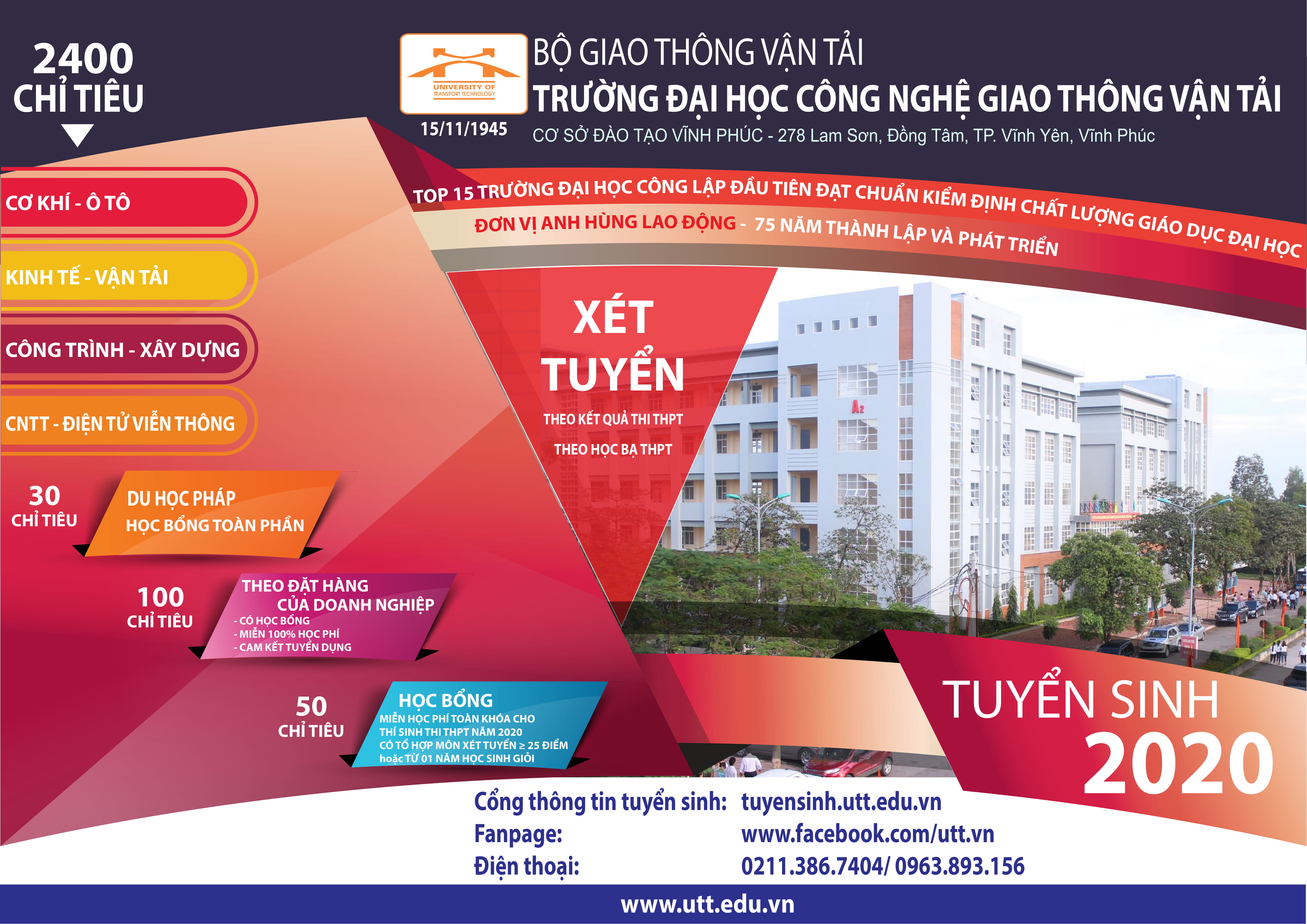 Thông báo tuyển sinh đại học hệ chính quy năm 2020