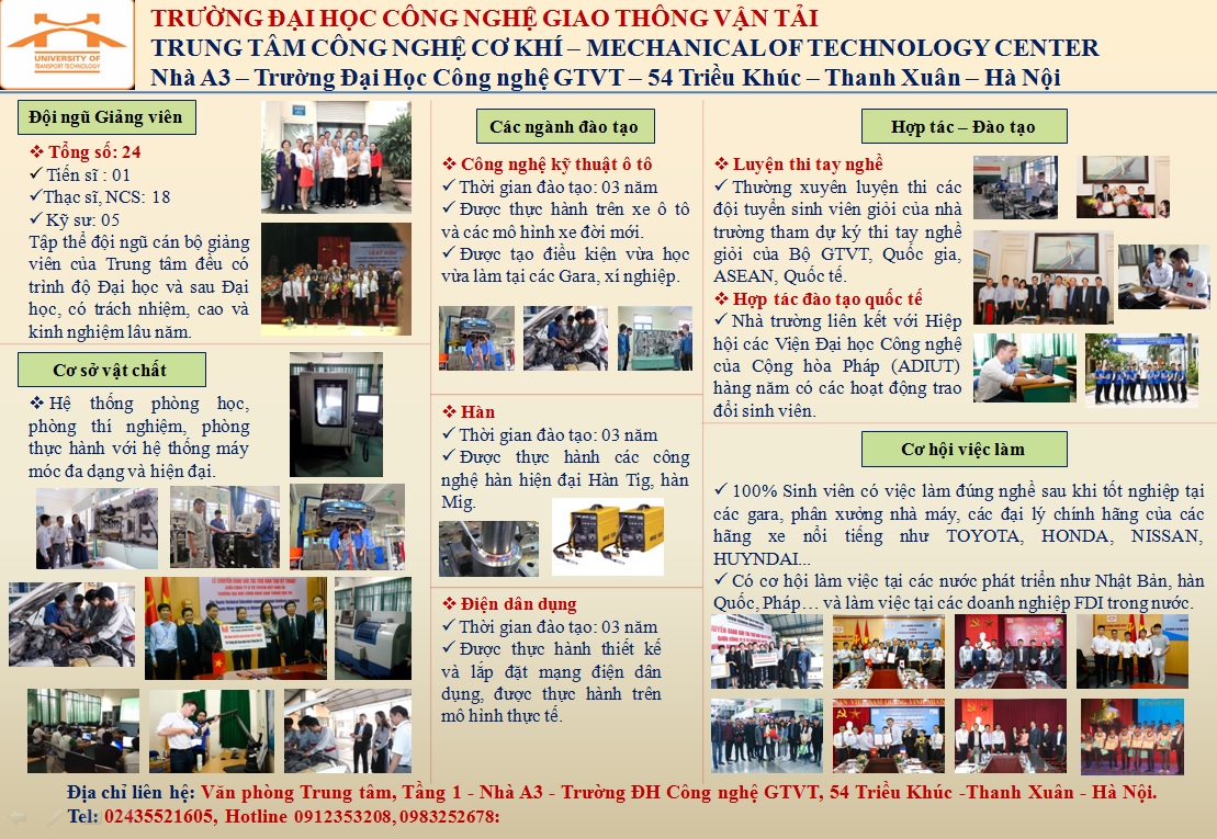 Kết luận của Hiệu trưởng tại buổi làm việc với Trung tâm Công nghệ cơ khí về kế hoạch công tác năm 2019