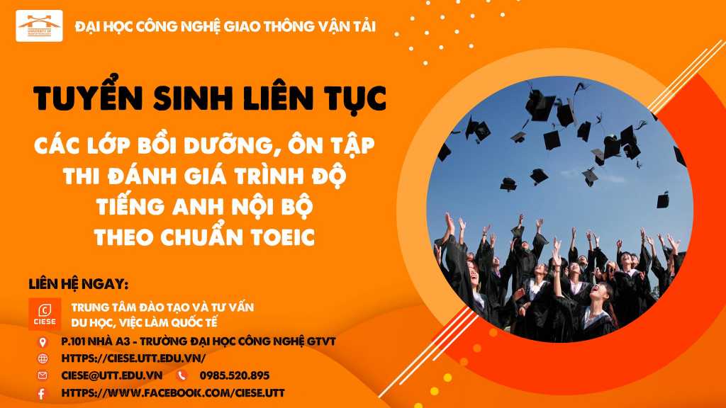 Thông báo mở lớp bồi dưỡng, ôn tập thi đánh giá trình độ tiếng Anh nội bộ theo chuẩn TOEIC (Đợt 3 - năm 2023)