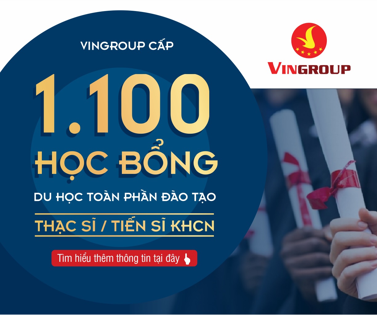 Thông báo chương trình học bổng đào tạo thạc sĩ, tiến sĩ trong nước năm 2020